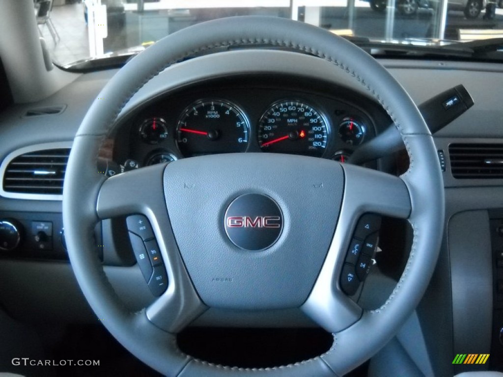 2013 GMC Sierra 1500 SLT Crew Cab 4x4 Light Titanium/Dark Titanium Steering Wheel Photo #72393652