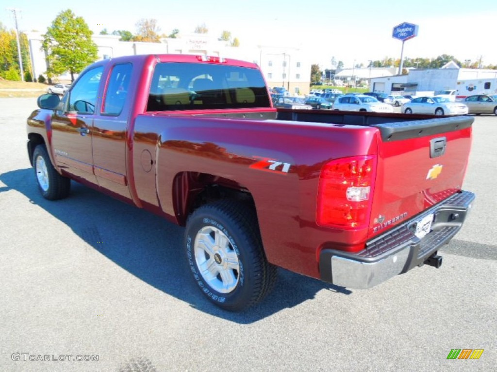 2013 Silverado 1500 LT Extended Cab - Deep Ruby Metallic / Light Cashmere/Dark Cashmere photo #4