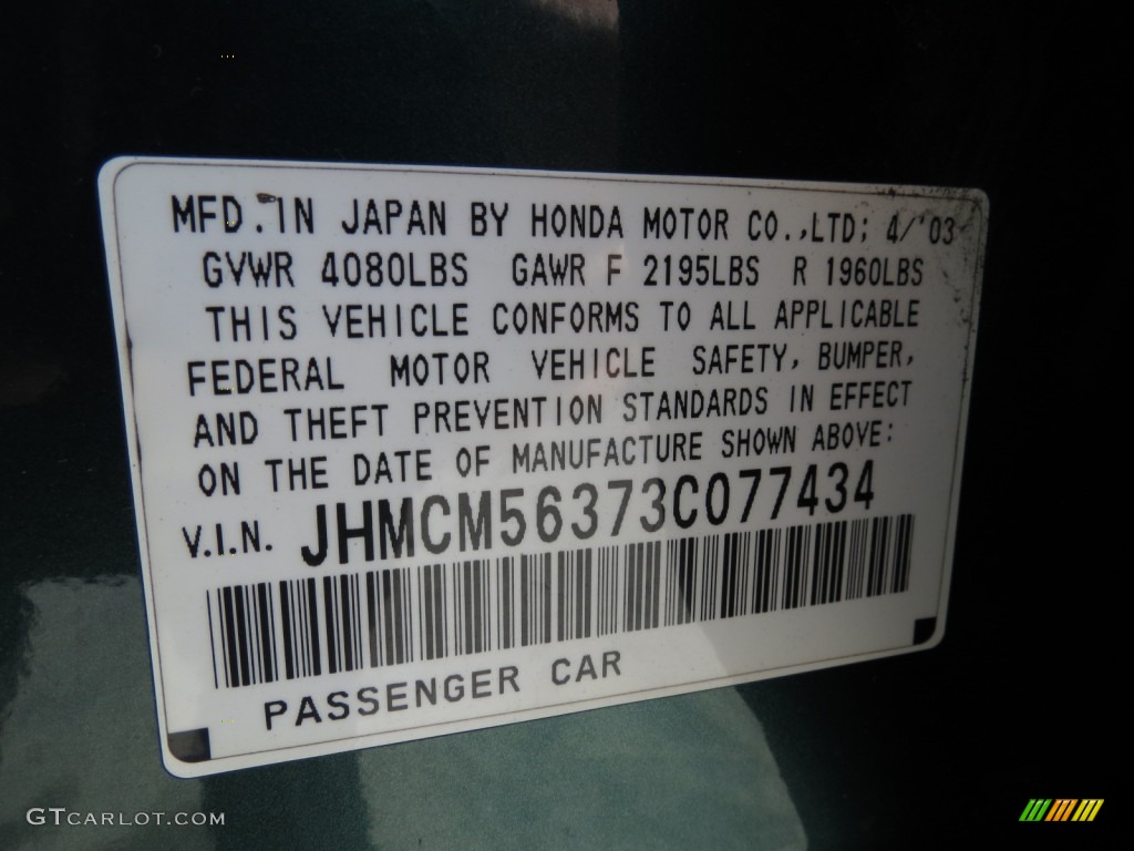 2003 Accord LX Sedan - Noble Green Pearl / Ivory photo #6