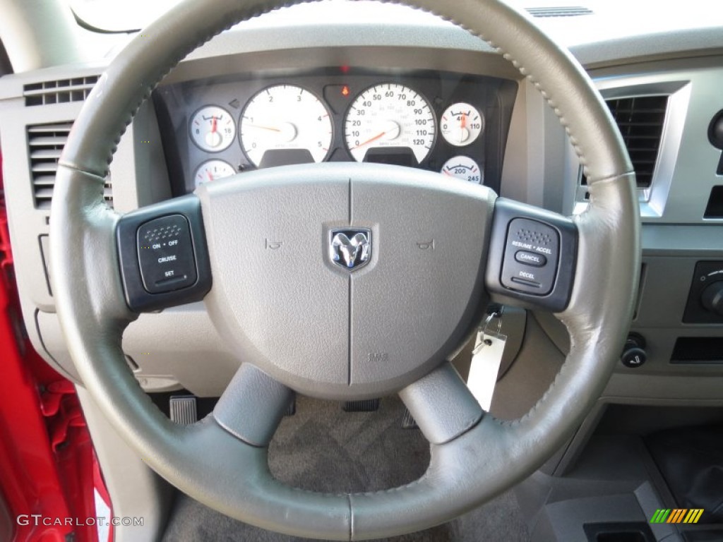 2007 Dodge Ram 2500 ST Quad Cab Khaki Steering Wheel Photo #72400118