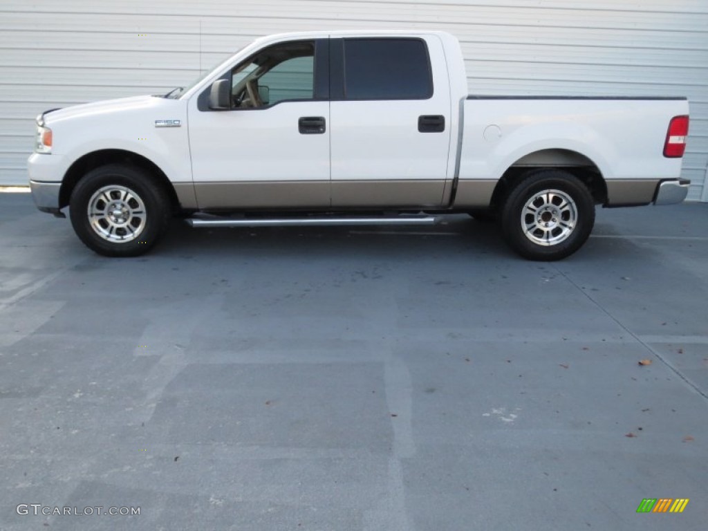 2005 F150 XLT SuperCrew - Oxford White / Tan photo #5