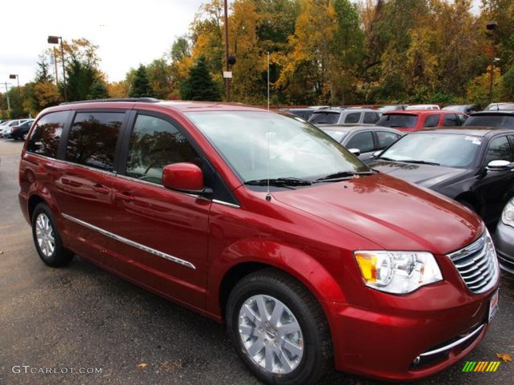2013 Town & Country Touring - Deep Cherry Red Crystal Pearl / Dark Frost Beige/Medium Frost Beige photo #2