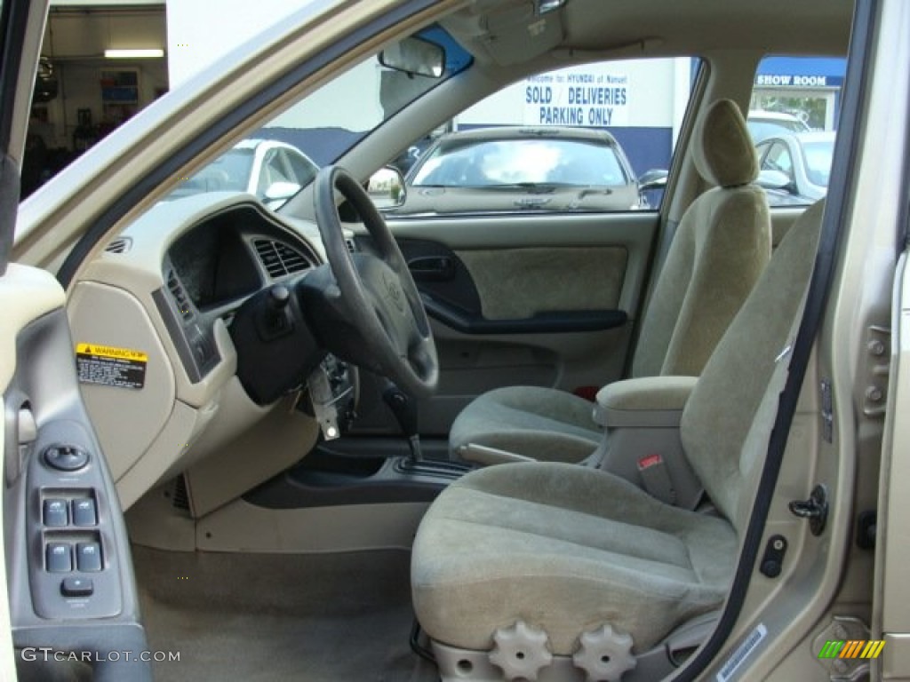 2002 Elantra GLS Sedan - Champagne Beige / Beige photo #9