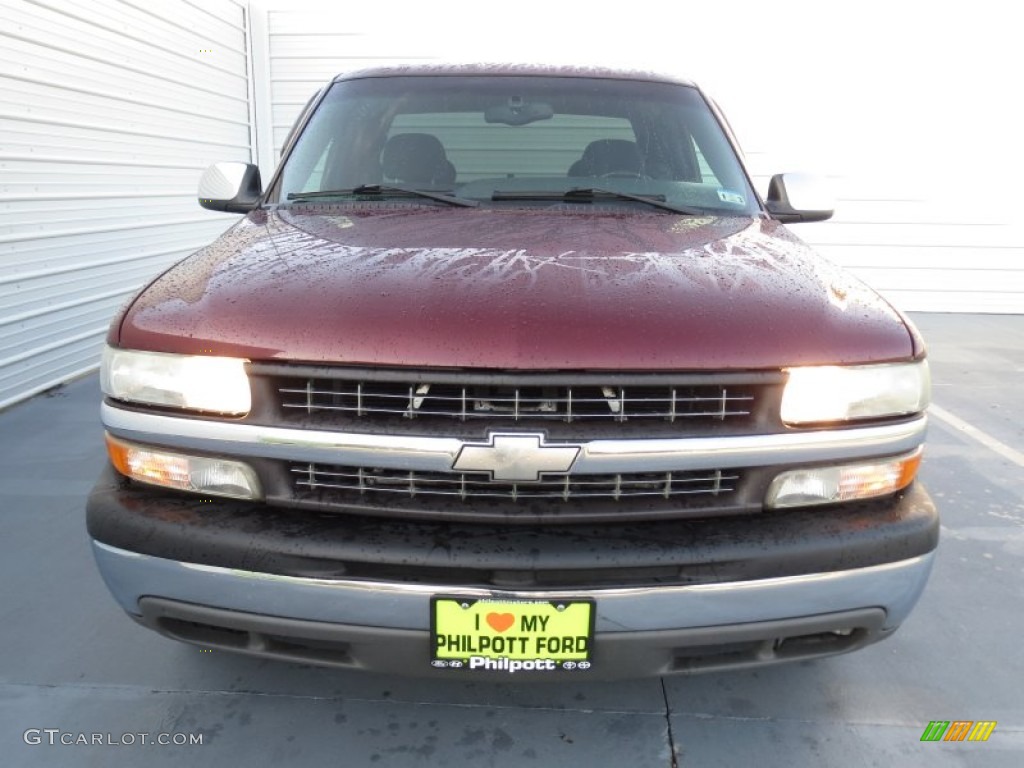 2002 Silverado 1500 LS Extended Cab - Dark Carmine Red Metallic / Graphite Gray photo #7