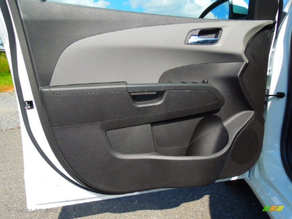 2012 Chevrolet Sonic LT Sedan Dark Pewter/Dark Titanium Door Panel Photo #72402875