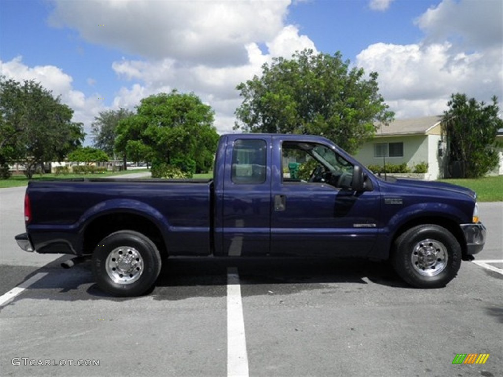 2002 F250 Super Duty XLT SuperCab - True Blue Metallic / Medium Flint photo #14