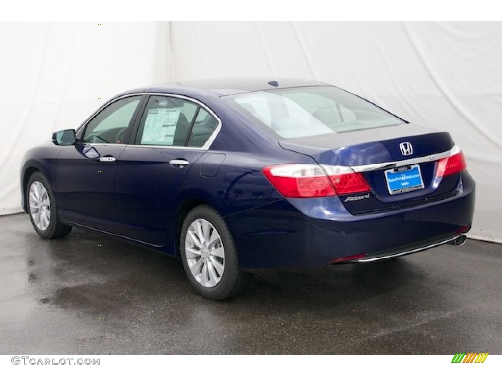 2013 Accord EX-L Sedan - Obsidian Blue Pearl / Gray photo #5