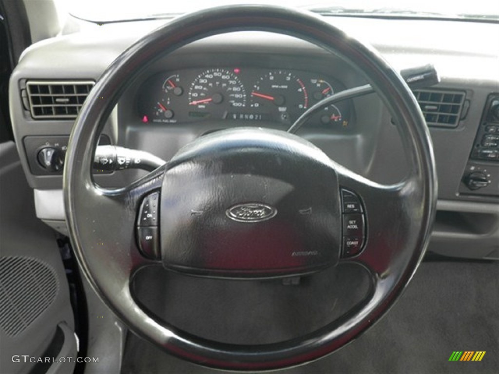 2002 Ford F250 Super Duty XLT SuperCab Medium Flint Steering Wheel Photo #72404912
