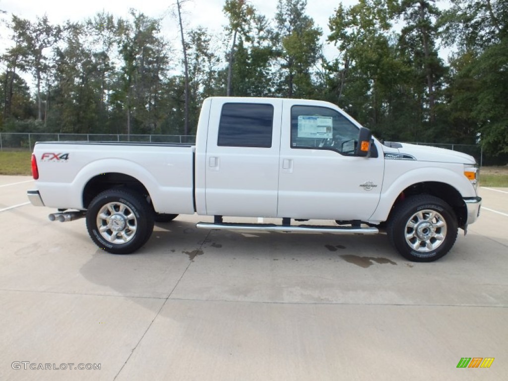 2012 F250 Super Duty Lariat Crew Cab 4x4 - White Platinum Metallic Tri-Coat / Black photo #2