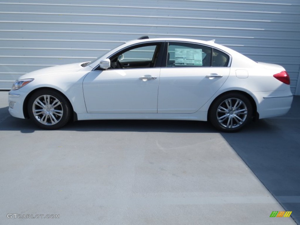 White Satin Pearl 2013 Hyundai Genesis 3.8 Sedan Exterior Photo #72407918