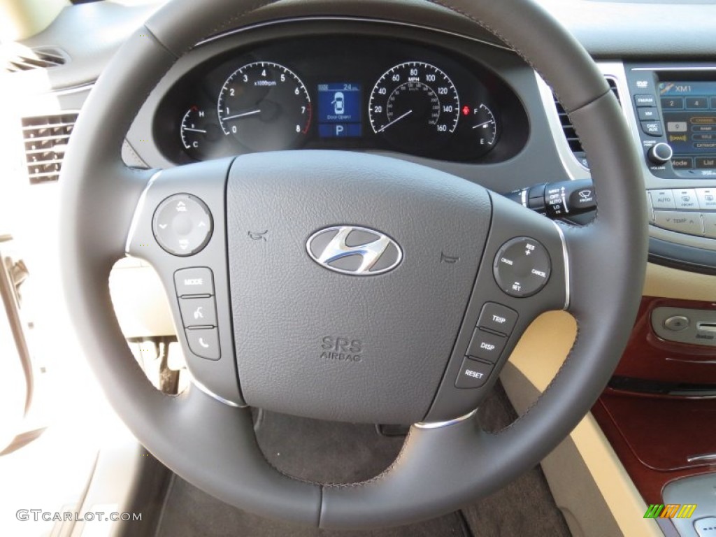 2013 Hyundai Genesis 3.8 Sedan Cashmere Steering Wheel Photo #72408407