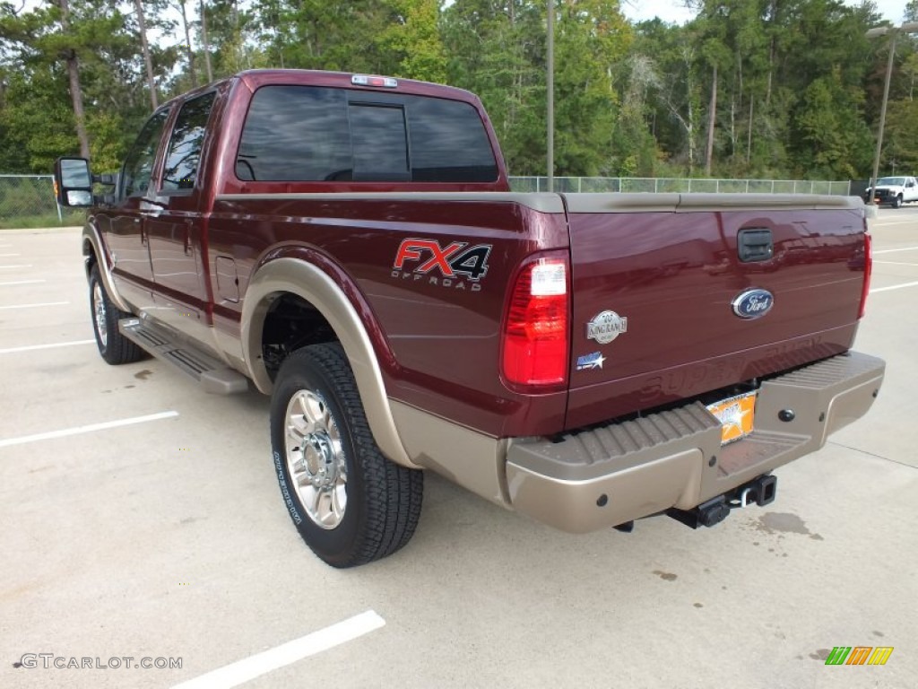 2012 F250 Super Duty King Ranch Crew Cab 4x4 - Autumn Red Metallic / Chaparral Leather photo #7