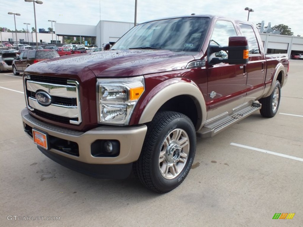 2012 F250 Super Duty King Ranch Crew Cab 4x4 - Autumn Red Metallic / Chaparral Leather photo #9