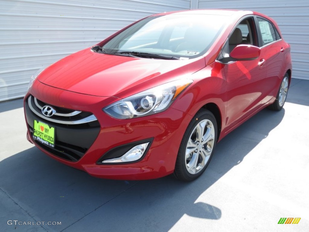 2013 Elantra GT - Volcanic Red / Beige photo #6