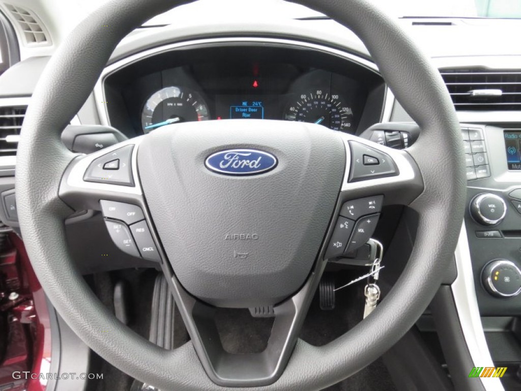 2013 Ford Fusion S Earth Gray Steering Wheel Photo #72409829