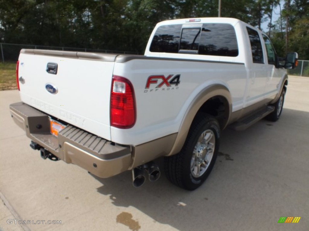 2012 F250 Super Duty King Ranch Crew Cab 4x4 - White Platinum Metallic Tri-Coat / Chaparral Leather photo #5