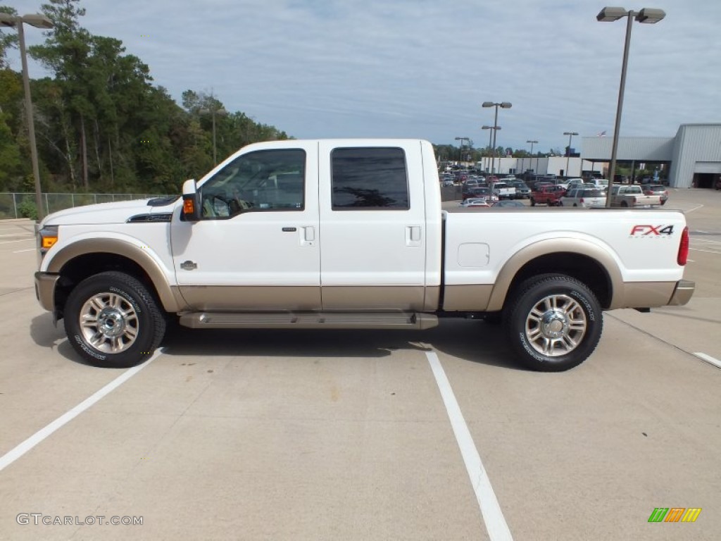 2012 F250 Super Duty King Ranch Crew Cab 4x4 - White Platinum Metallic Tri-Coat / Chaparral Leather photo #8