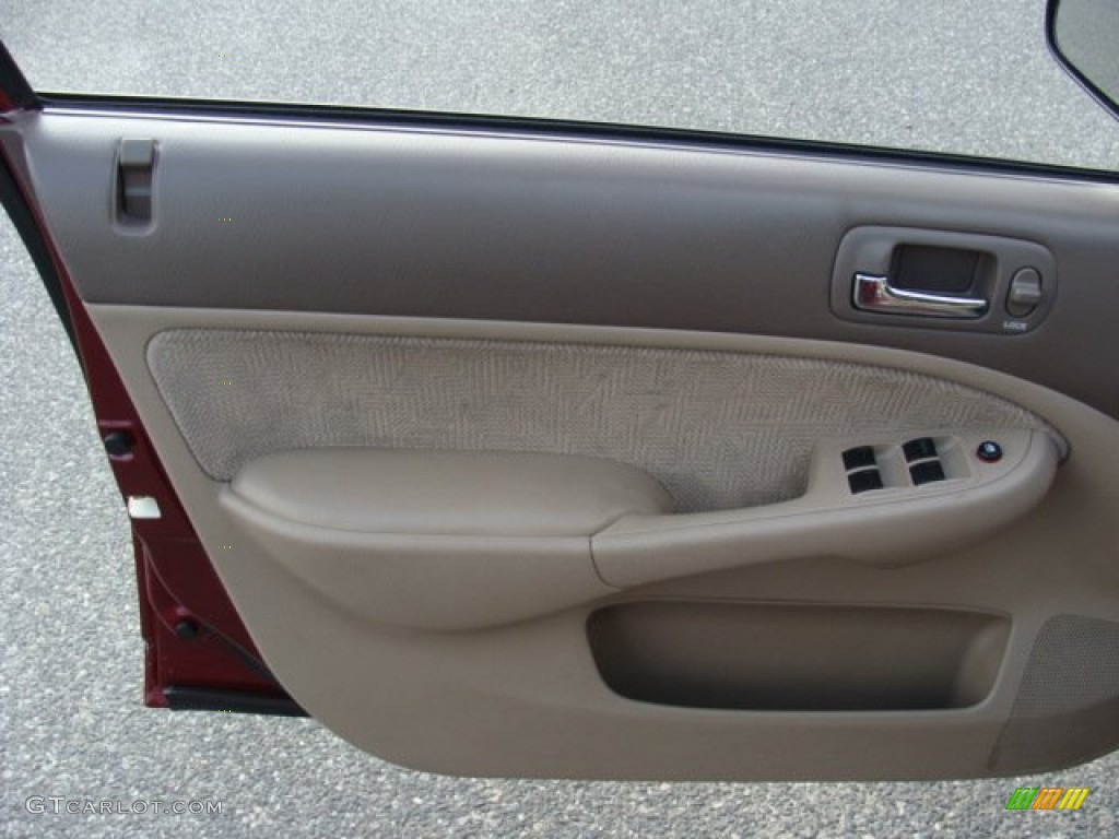 2002 Civic LX Sedan - Radiant Ruby Red Pearl / Beige photo #8