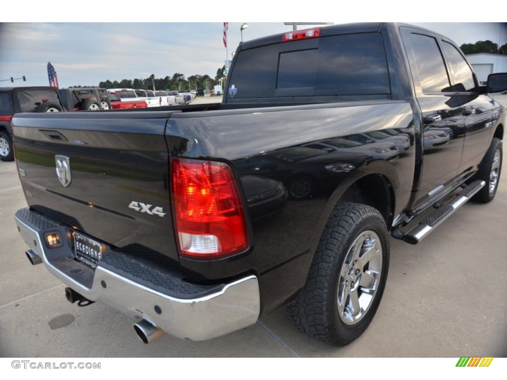 2009 Ram 1500 Laramie Crew Cab 4x4 - Brilliant Black Crystal Pearl / Light Pebble Beige/Bark Brown photo #6