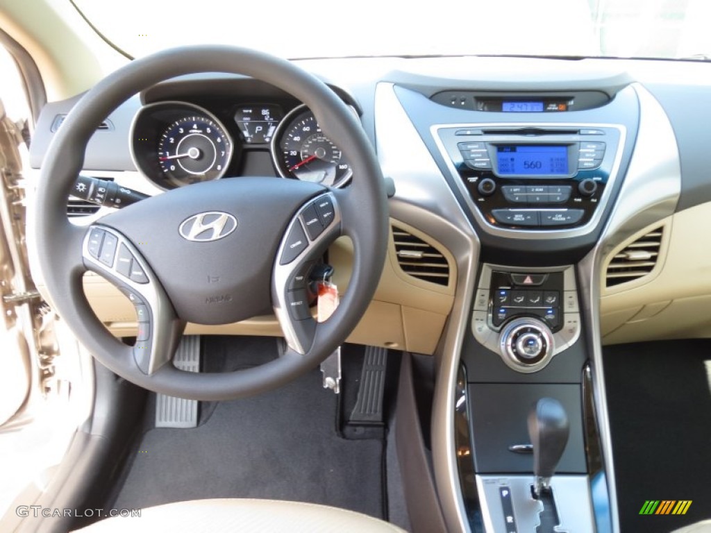 2013 Elantra GLS - Desert Bronze / Beige photo #24