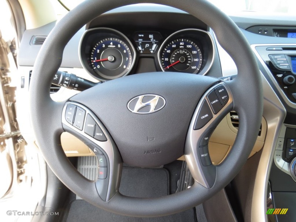 2013 Elantra GLS - Desert Bronze / Beige photo #28