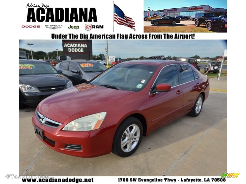 2007 Accord EX Sedan - Moroccan Red Pearl / Gray photo #1