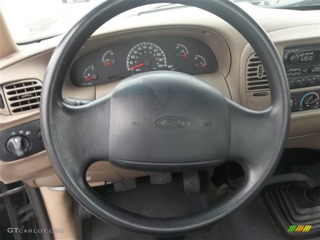 2002 Ford F150 XL Regular Cab Medium Parchment Steering Wheel Photo #72414824
