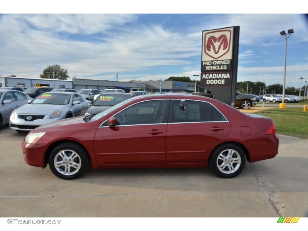 2007 Accord EX Sedan - Moroccan Red Pearl / Gray photo #2