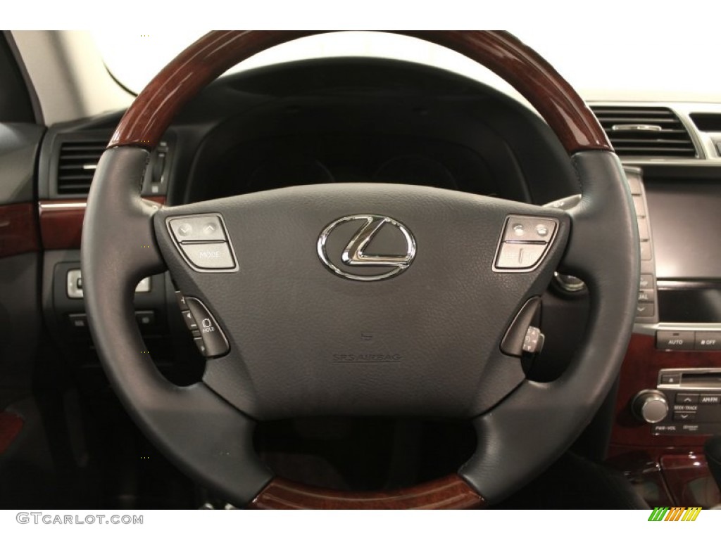 2010 Lexus LS 460 L Black Steering Wheel Photo #72416492