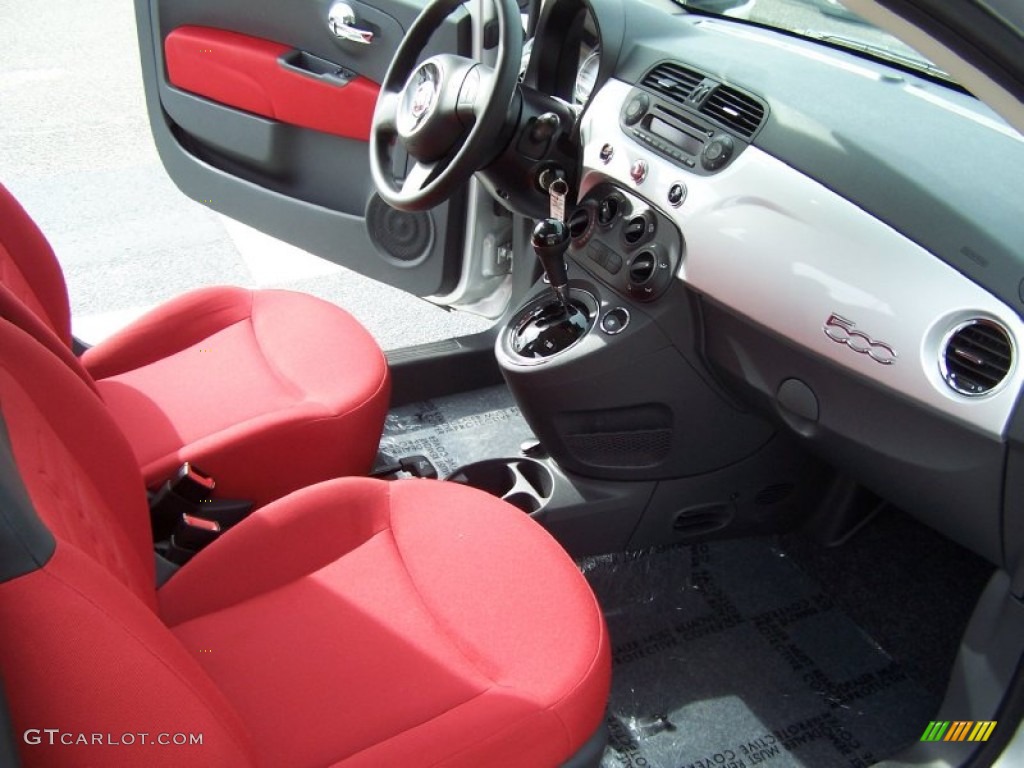 Tessuto Rosso/Nero (Red/Black) Interior 2012 Fiat 500 Pop Photo #72422296
