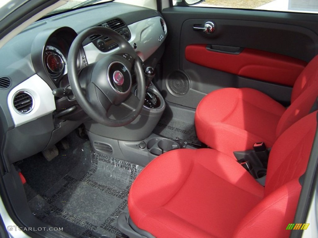 Tessuto Rosso/Nero (Red/Black) Interior 2012 Fiat 500 Pop Photo #72422353