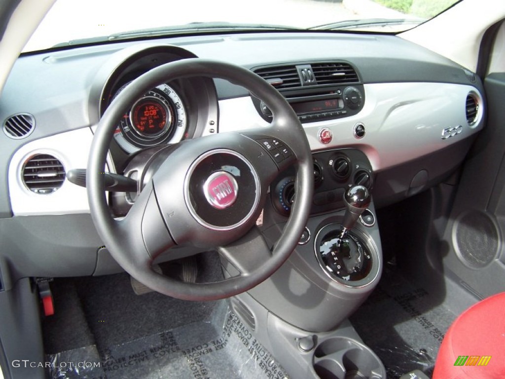 2012 Fiat 500 Pop Tessuto Rosso/Nero (Red/Black) Dashboard Photo #72422405