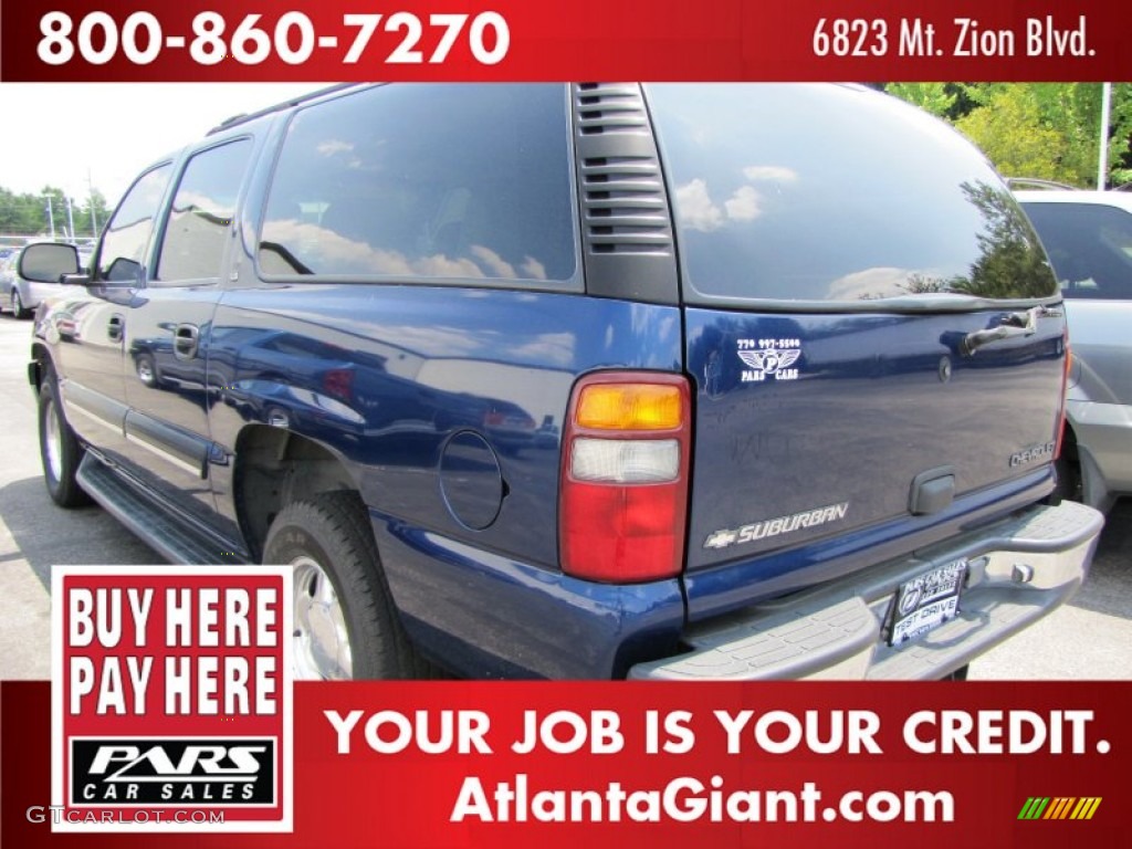 2001 Suburban 1500 LS - Indigo Blue Metallic / Tan photo #2