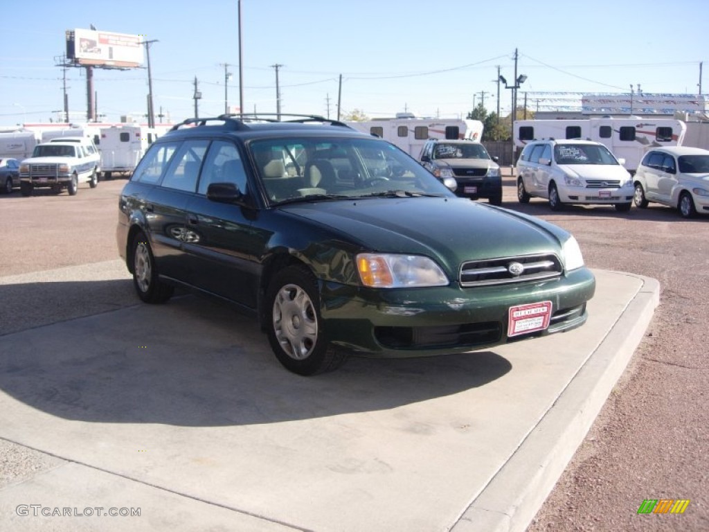 2000 Legacy L Wagon - Timberline Green Metallic / Gray photo #14