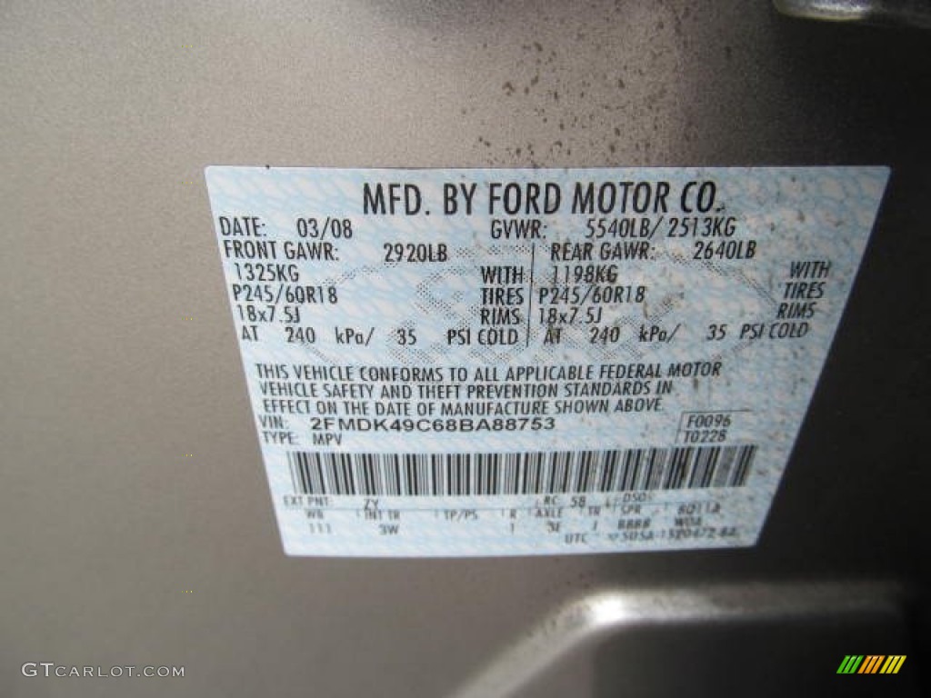2008 Edge Limited AWD - Vapor Silver Metallic / Charcoal photo #24