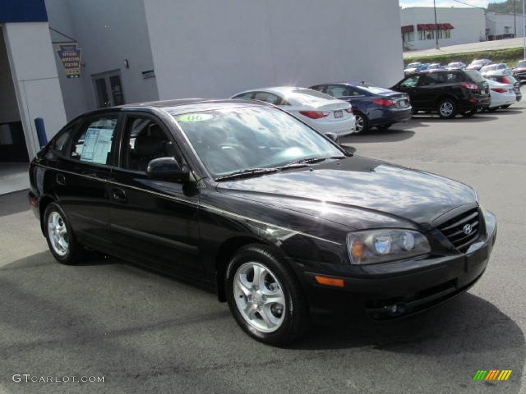 2006 Elantra GT Hatchback - Ebony Black / Gray photo #6