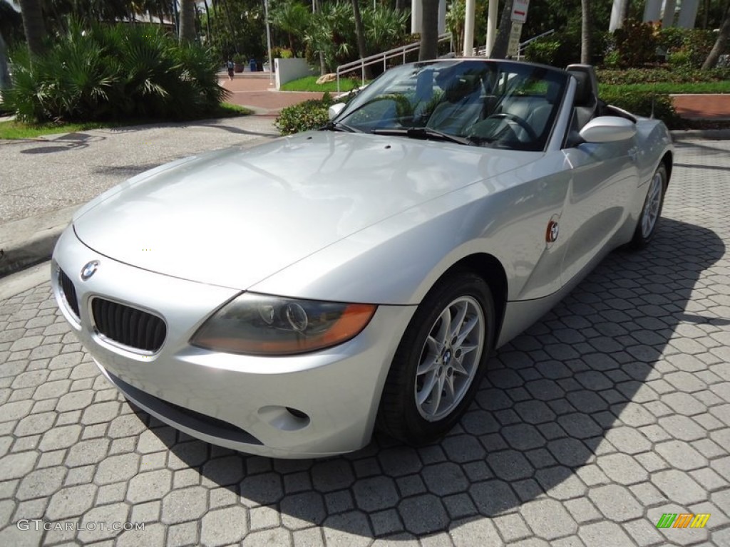 2004 Z4 2.5i Roadster - Titanium Silver Metallic / Black photo #13