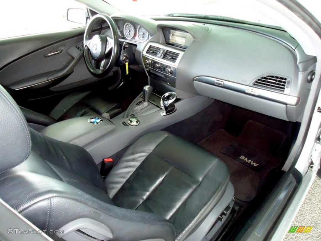 Black Interior 2005 BMW 6 Series 645i Coupe Photo #72434069