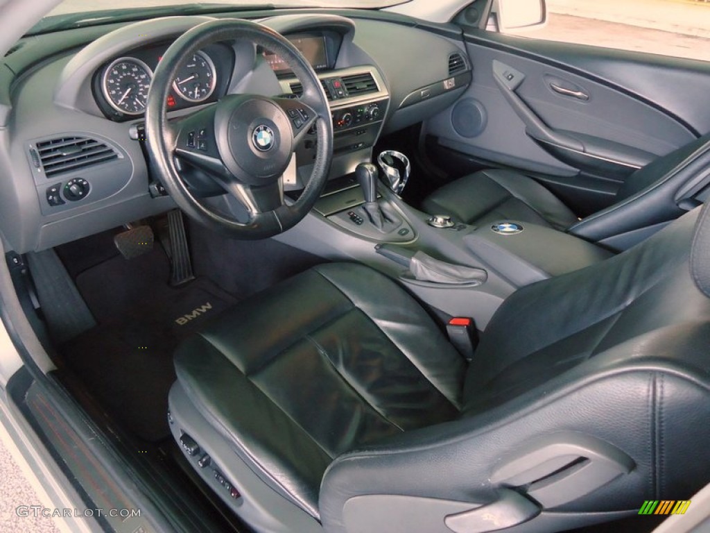 Black Interior 2005 BMW 6 Series 645i Coupe Photo #72434351