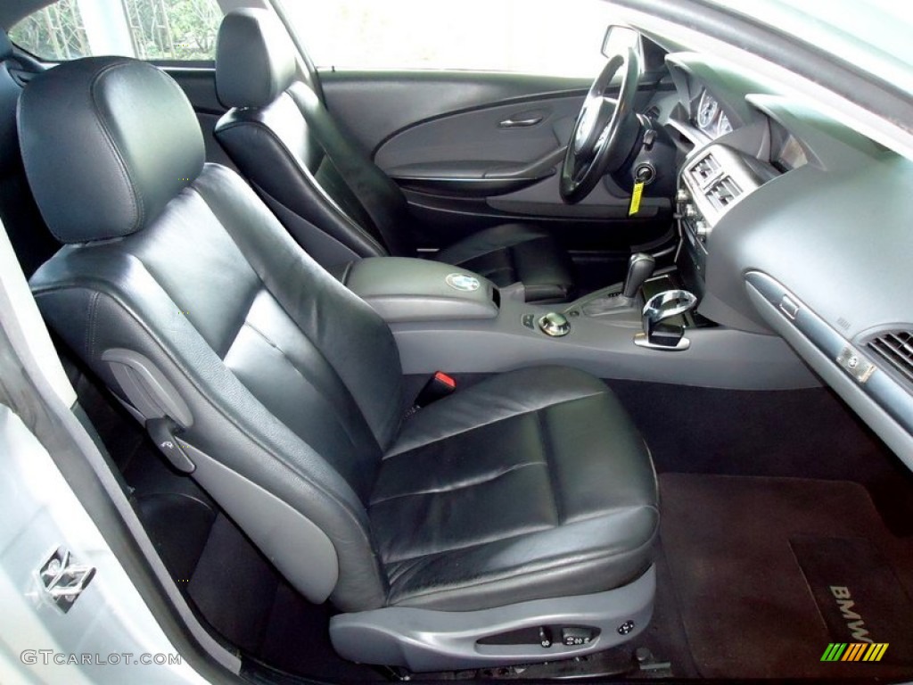 Black Interior 2005 BMW 6 Series 645i Coupe Photo #72434624