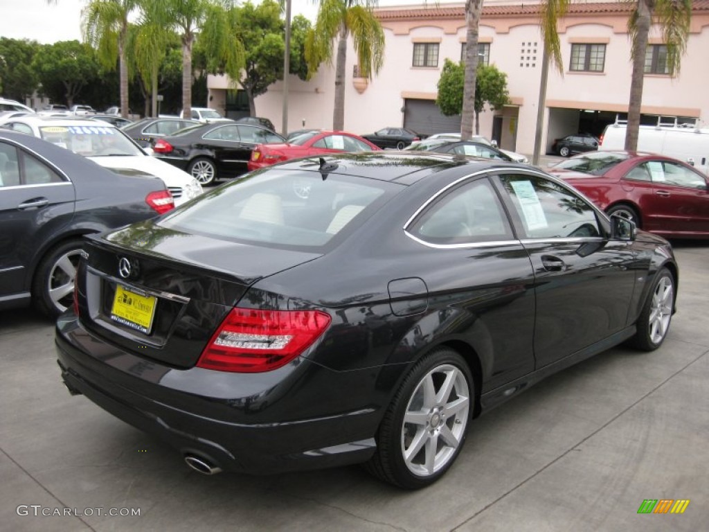 2012 C 350 Coupe - Magnetite Black Metallic / Sahara Beige photo #2