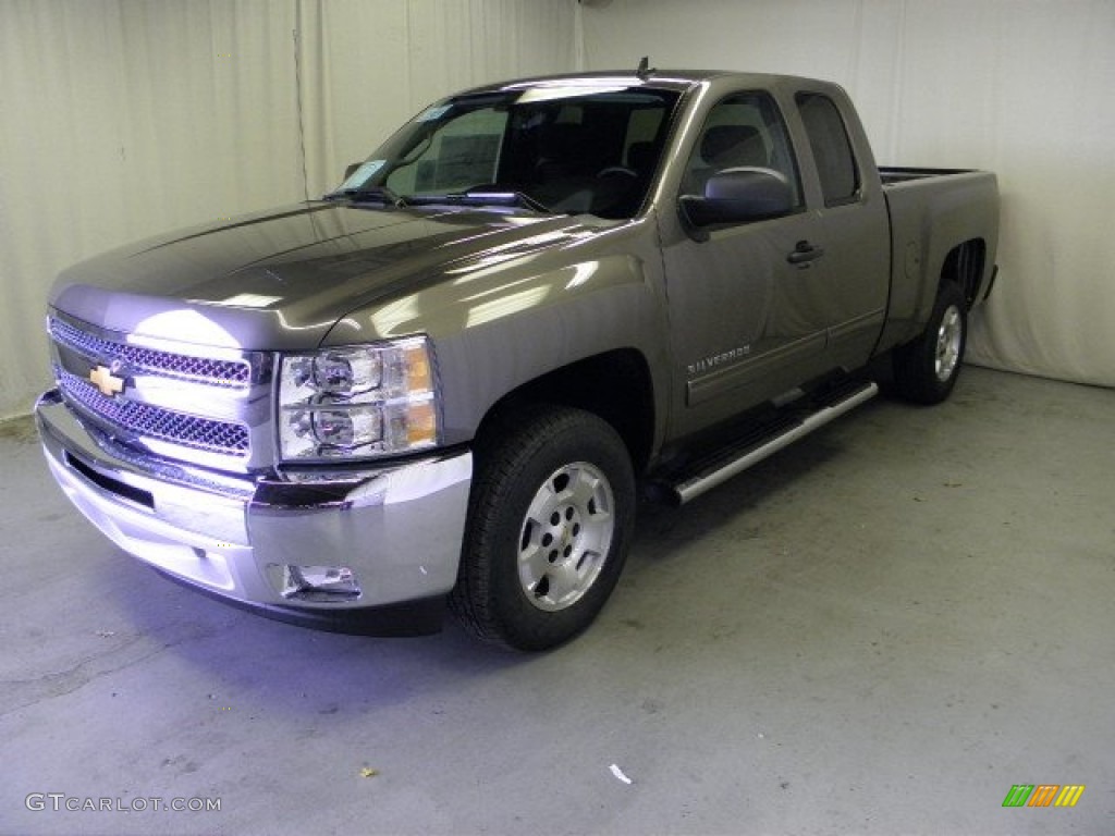 2013 Silverado 1500 LT Extended Cab - Mocha Steel Metallic / Ebony photo #3