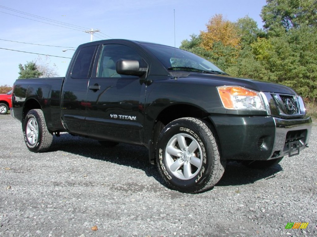2008 Titan SE King Cab 4x4 - Timberline Green / Charcoal photo #15
