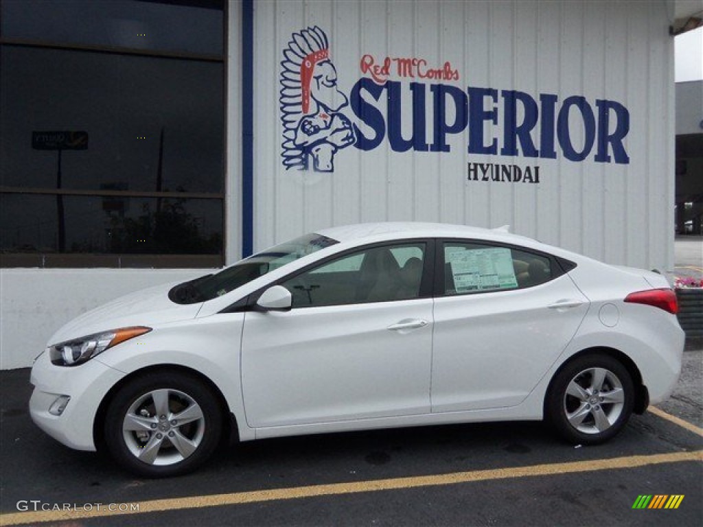 2013 Elantra GLS - Shimmering White / Beige photo #4