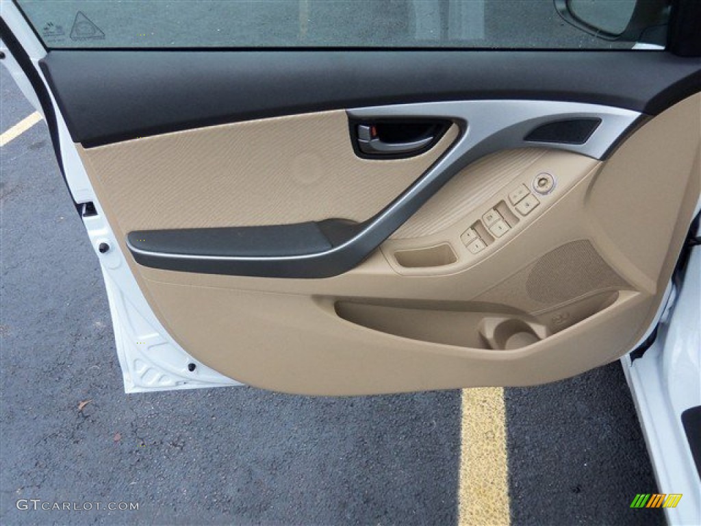 2013 Elantra GLS - Shimmering White / Beige photo #7