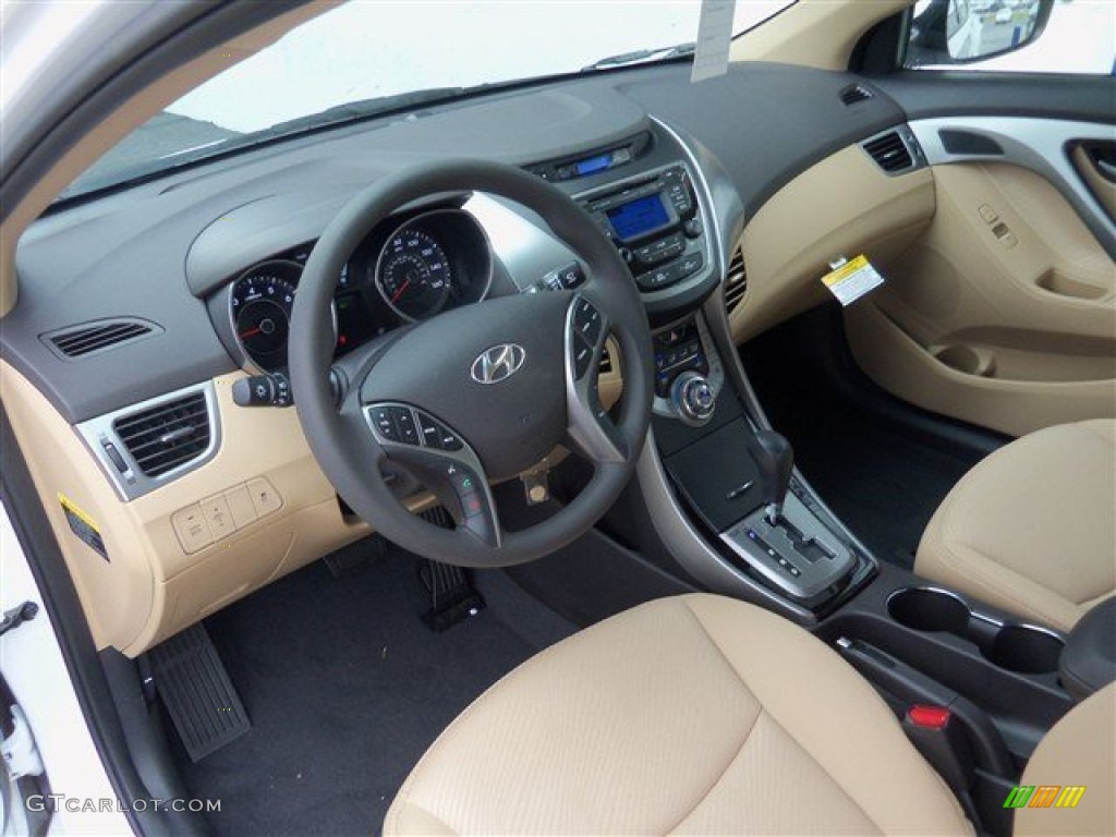 2013 Elantra GLS - Shimmering White / Beige photo #8