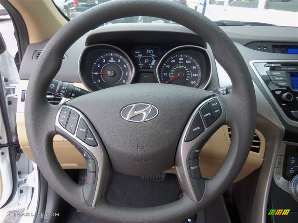 2013 Elantra GLS - Shimmering White / Beige photo #12