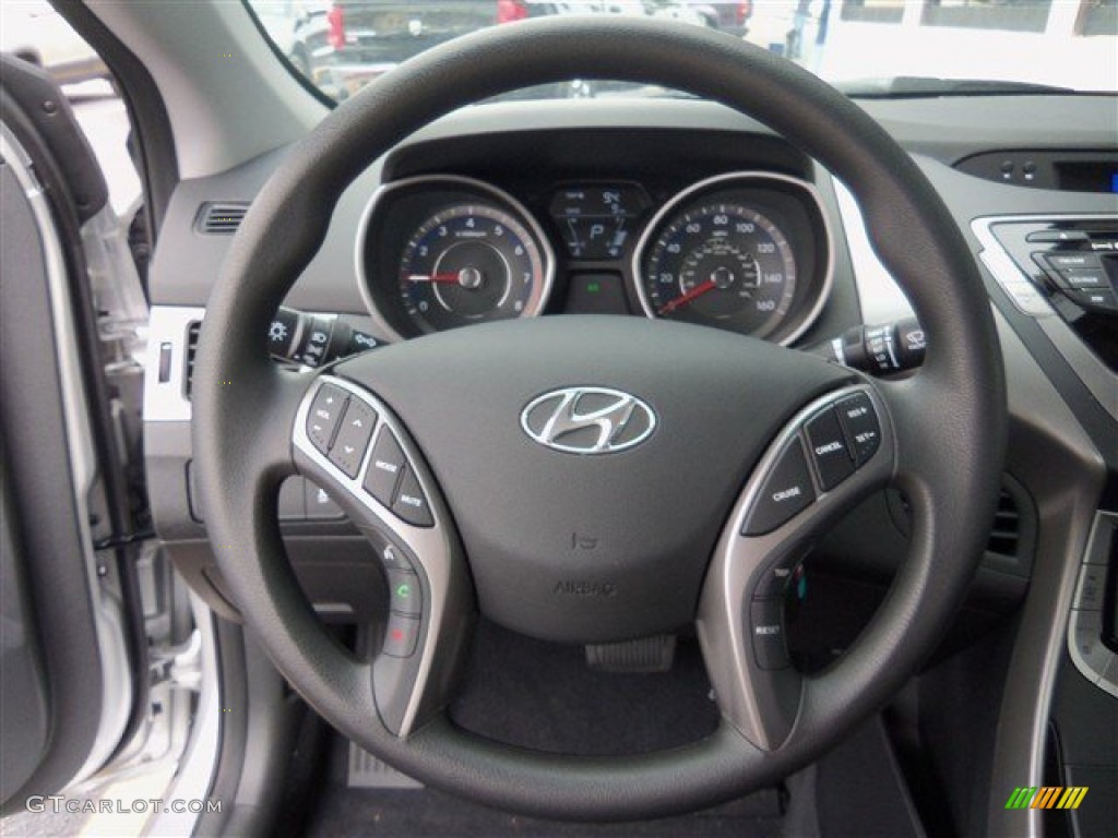 2013 Elantra Coupe GS - Shimmering Air Silver / Black photo #11