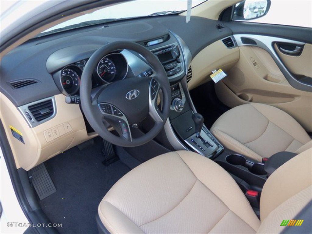 2013 Elantra GLS - Shimmering White / Beige photo #8