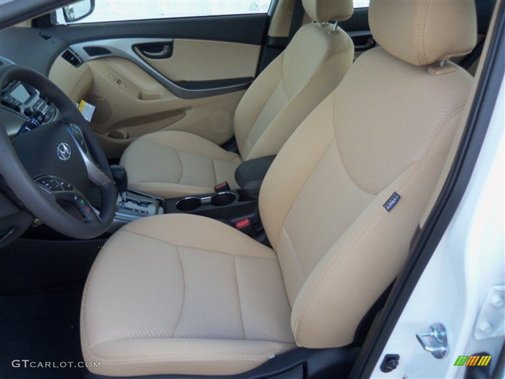 2013 Elantra GLS - Shimmering White / Beige photo #9